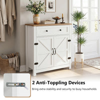 Farmhouse Buffet Cabinet 80cm with Adjustable Shelf and 2 Barn Doors