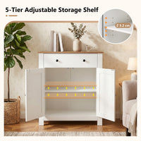 Farmhouse Buffet Cabinet 80cm with Adjustable Shelf and 2 Barn Doors