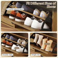 Giantex Rattan Shoe Storage Cabinet with 2 Flip Drawers