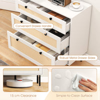 Giantex 3-Drawer Dresser, Rattan Drawer Chest