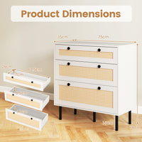 Giantex 3-Drawer Dresser, Rattan Drawer Chest