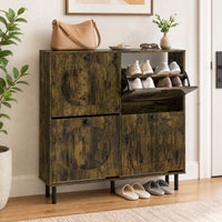 Shoe Storage Cabinet with 4 Flip Drawers for Entryway