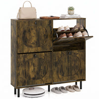 Shoe Storage Cabinet with 4 Flip Drawers for Entryway