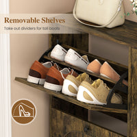 Shoe Storage Cabinet with 4 Flip Drawers for Entryway