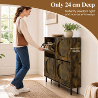 Shoe Storage Cabinet with 4 Flip Drawers for Entryway