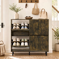 Shoe Storage Cabinet with 4 Flip Drawers for Entryway