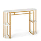 150 cm Long Bar Table, Narrow Pub Table with Faux Marble Tabletop & Storage Shelves
