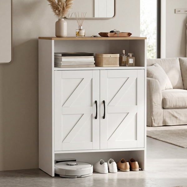 Giantex Shoe Cabinet with 2 Barn Doors, Modern Narrow Shoe Storage Cabinet