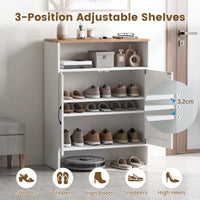 Giantex Shoe Cabinet with 2 Barn Doors, Modern Narrow Shoe Storage Cabinet