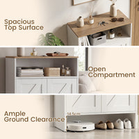 Giantex Shoe Cabinet with 2 Barn Doors, Modern Narrow Shoe Storage Cabinet