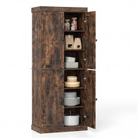 Giantex 184.5cm Freestanding Tall Buffet Cabinet, 4 Door Kitchen Pantry