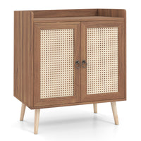 Giantex Sideboard Buffet Cabinet, Rattan Coffee Bar Cabinet with 2 Doors