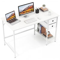 Giantex 120 cm Home Office Desk, Modern Computer Workstation with 2 Drawers