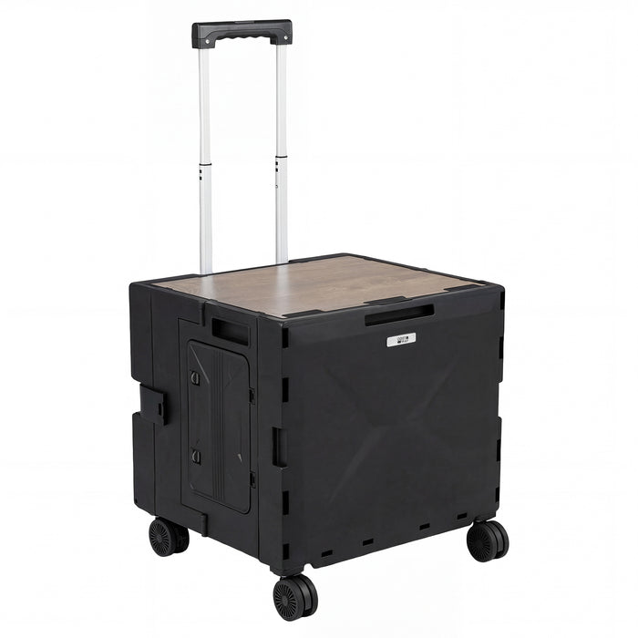 Foldable Utility Cart on 4 Rotate Wheels with Telescoping Handle