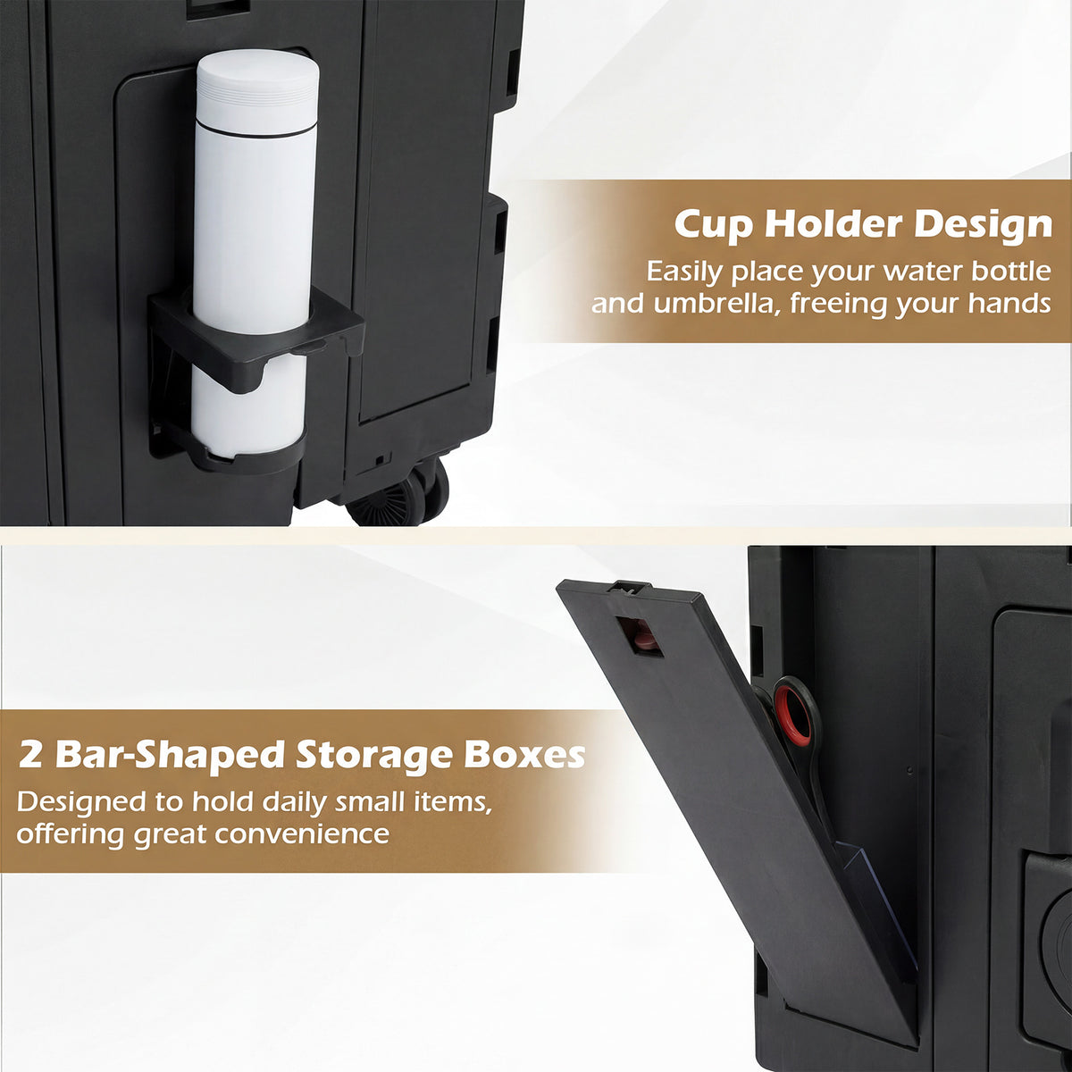 Foldable Utility Cart on 4 Rotate Wheels with Telescoping Handle