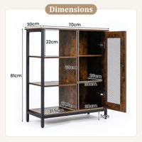 Coffee Bar Cabinet with Adjustable Shelves and Carbon Steel Frame for Living Room