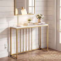 Console Table with Charging Station Entryway Table with Power Outlets