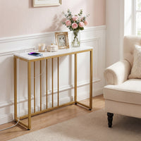 Console Table with Charging Station Entryway Table with Power Outlets