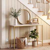 Console Table with Charging Station Entryway Table with Power Outlets