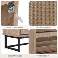 24cm Narrow Shoe Storage Cabinet with 2 Flip Drawers for Entryway