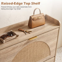 24cm Narrow Shoe Storage Cabinet with 2 Flip Drawers for Entryway
