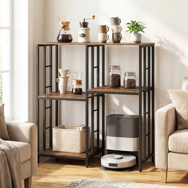 Kitchen Baker's Rack Oven and Microwave Stand Table with 4 Shelves