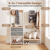 Heavy Duty Garment Rack with Hanging Rod and Cloth Bag for Bedroom