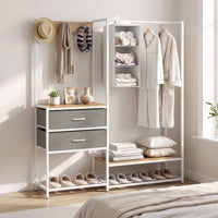 Heavy Duty Garment Rack with Hanging Rod and Cloth Bag for Bedroom
