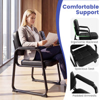 Office Reception Chairs with Padded Armrests Set of 2/4