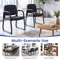 Office Reception Chairs with Padded Armrests Set of 2/4