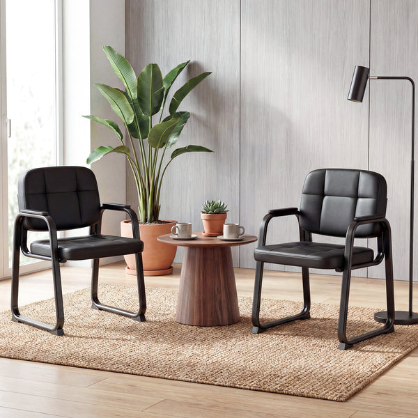 Office Reception Chairs with Padded Armrests Set of 2/4
