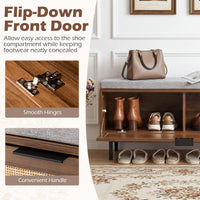 Shoe Storage Bench with Padded Cushion for Hallway Bedroom