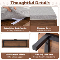 Shoe Storage Bench with Padded Cushion for Hallway Bedroom