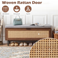Shoe Storage Bench with Padded Cushion for Hallway Bedroom