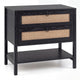 Set of 2 68 cm Rattan Nightstand with Open Storage Shelf for Living Room Bedroom