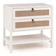 Set of 2 68 cm Rattan Nightstand with Open Storage Shelf for Living Room Bedroom