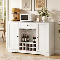 120cm Sideboard Cabinet with Door Shelves Wine Rack and Drawer for Kitchen