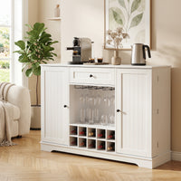 120cm Sideboard Cabinet with Door Shelves Wine Rack and Drawer for Kitchen