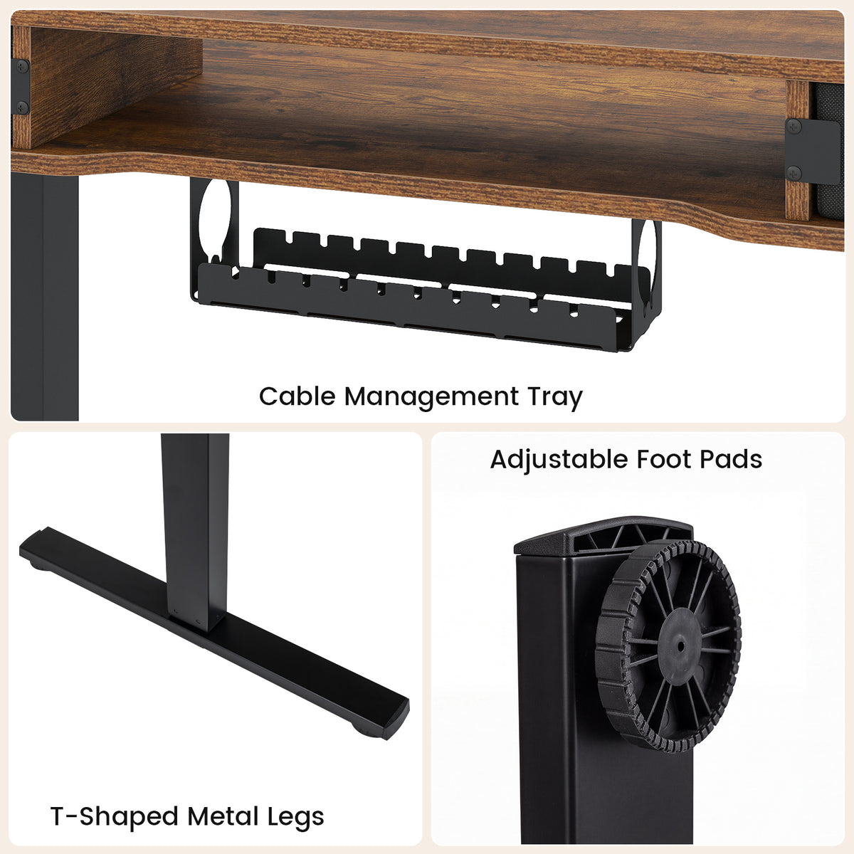 Electric Standing Desk Height Adjustable Stand Up Desk Home Office Computer Desk