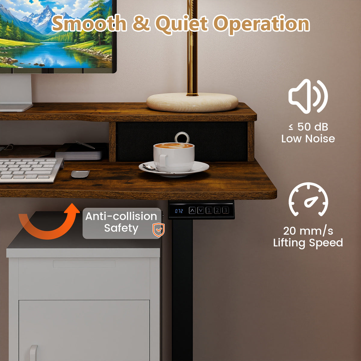 Electric Standing Desk Height Adjustable Stand Up Desk Home Office Computer Desk