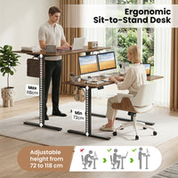 L-Shaped Electric Standing Desk, 140 x 85 CM/160 x 85 CM Height Adjustable Computer Table with Memory Controller and Side Hooks