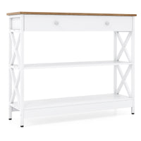 Console Table with Drawer and 2 Shelves for Living Room Entryway