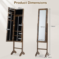 Giantex Freestanding Jewelry Armoire Cabinet, Tall Jewelry Organizer with Velvet Lining