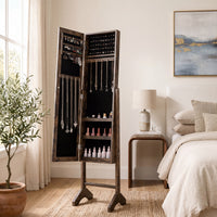 Giantex Freestanding Jewelry Armoire Cabinet, Tall Jewelry Organizer with Velvet Lining