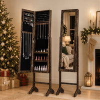 Giantex Freestanding Jewelry Armoire Cabinet, Tall Jewelry Organizer with Velvet Lining