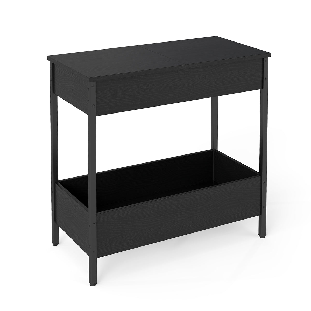 Narrow End Table with 2 Storage Shelves and 2 Removable Tabletops