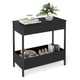 Narrow End Table with 2 Storage Shelves and 2 Removable Tabletops