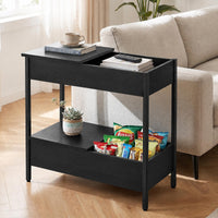 Narrow End Table with 2 Storage Shelves and 2 Removable Tabletops