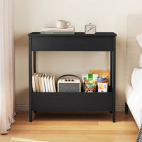 Narrow End Table with 2 Storage Shelves and 2 Removable Tabletops