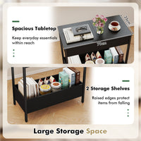 Narrow End Table with 2 Storage Shelves and 2 Removable Tabletops